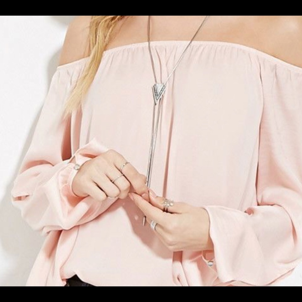 pink off the shoulder top